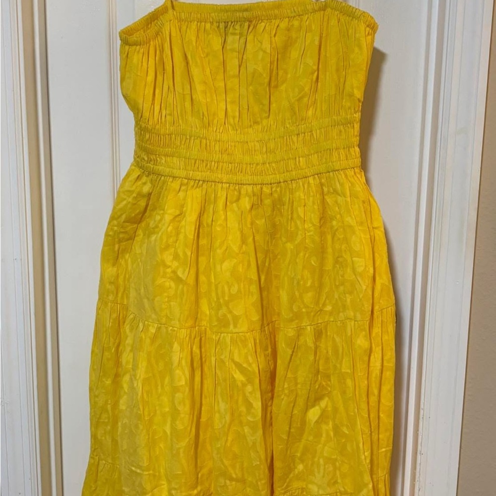 JessaKae Yellow Honeycomb Midi Dress